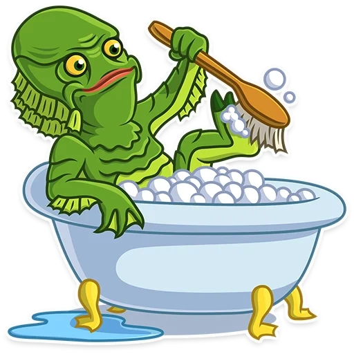 rex, horreur, salle de bain crocodile, la grenouille de la salle de bain