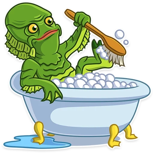 rex, horror, buaya bak mandi, kamar mandi katak