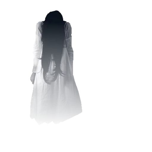 oscuridad, mujer joven, fondo blanco, un fantasma sin antecedentes, un fantasma de fondo transparente