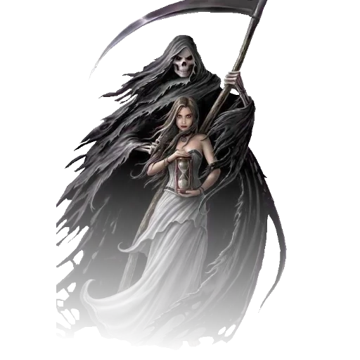 morte, giovane donna, fantasia, angelo gotico, disegno dell'angelo della morte
