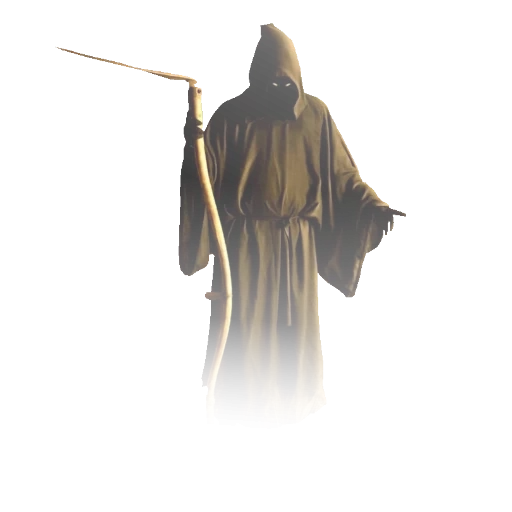 grim reaper, witch chulan humor, the mantle of the sorcerer larp, angel of death is a transparent background, witch king ringwraifs figure