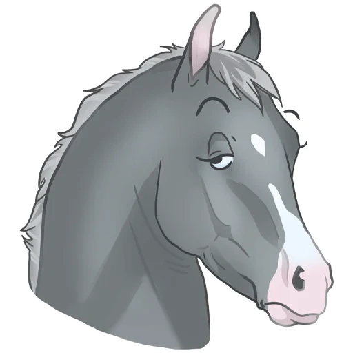 les chevaux, la tête du cheval, museau de cheval, profil de cheval, dessin de profil de cheval