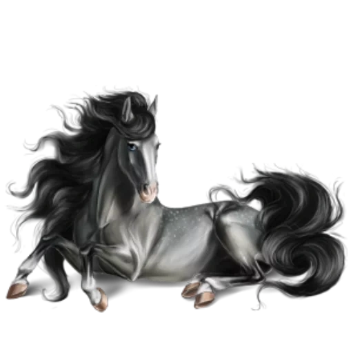 lowadi, l'unicorno del corvo, cavallo di ghiaccio pegasus, cavallo di razza arabo, cavallo di razza inglese