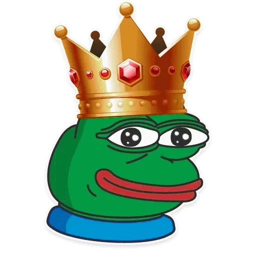 pepe, pepe, pepe king, emoji crown, the frog is sad