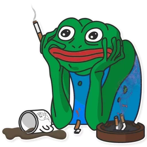 la rana di pepe, discord emoji, fumare la rana, la rana è triste, pepe frog tristezza