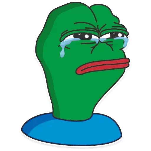 pepe está llorando, rana pepe, pepe llorando, triste pepe, rana pepe