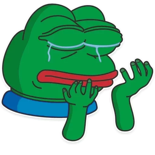 rana pepe, rana pepe, pepe llorando, rana llorando, el pepe de la rana está triste