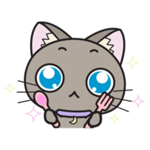 cat, kawai, stellar cat, hoshi luna diary, animated chat