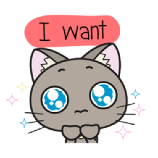 cat, kawai, dessin de kawai, hoshi luna diary, chat animé