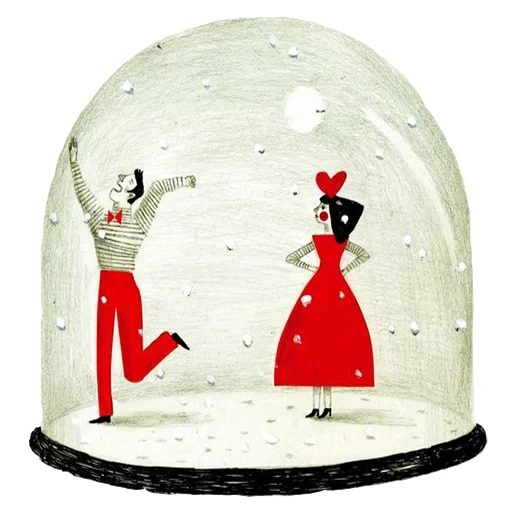 иллюстрация, снежный шар, снежный шар пара, harrods snow globe, снежный шар jimmy choo