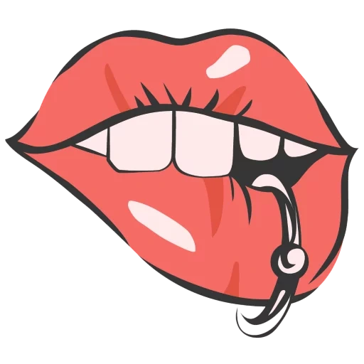 lip lines, lip pop art, lip cartoon, lip illustration, puncture of labial lines