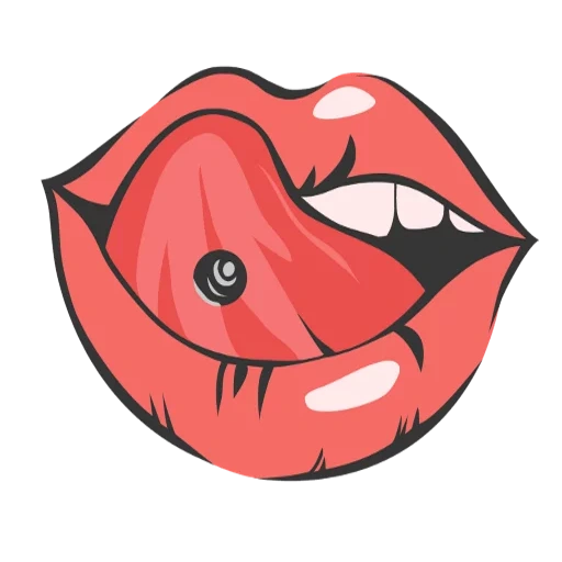 die lippen, aufkleber für die lippen, cartoon mit den lippen, pop art lippen, punktion der lippen