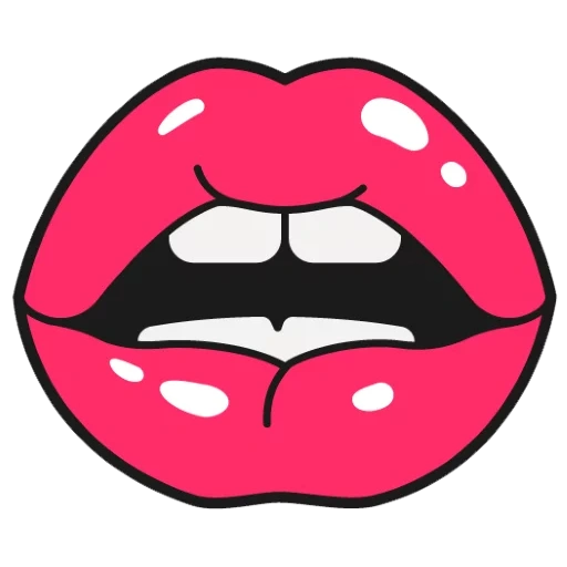 die lippen, pop art lips, lippen lächeln, aufkleber für die lippen, fältchen auf den lippen