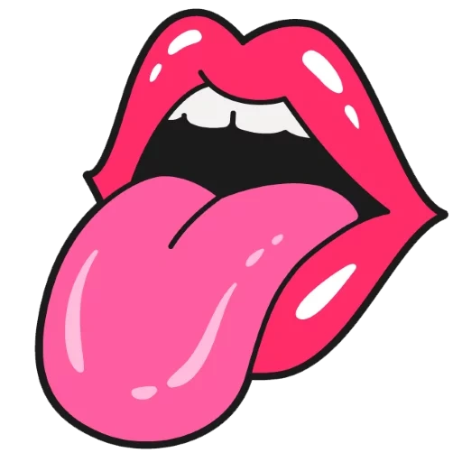 lippen und zunge, sprich mit der zunge, lippen und zunge, pop art lippensprache, das muster des mundes ragt die zunge heraus