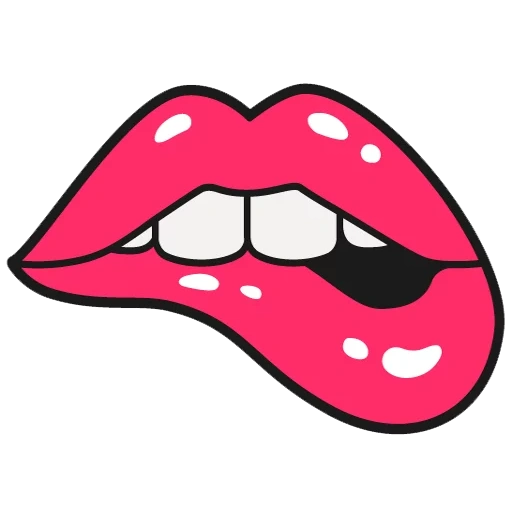 lip, pink lips, pop art lips, lip cartoon
