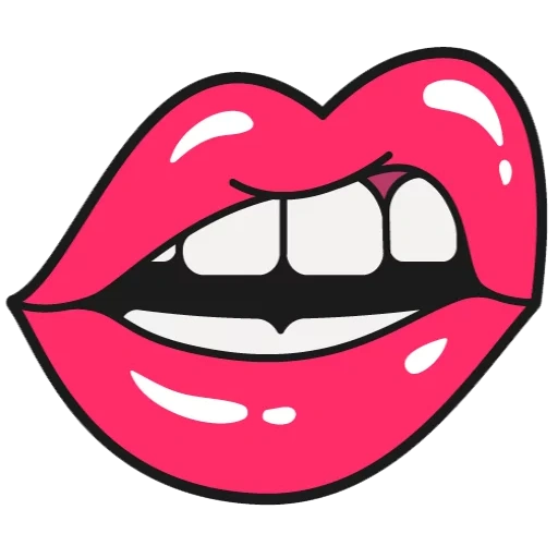 lip, bite the lip, lip smile, lip pop art, lip sticker