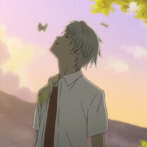 der traurige anime, hotarubi no mori e film 2002, glühwürmchen funkeln anime wald, in den glitzernden wald der glühwürmchen, gehen sie in den flimmernden wald cartoon 2011