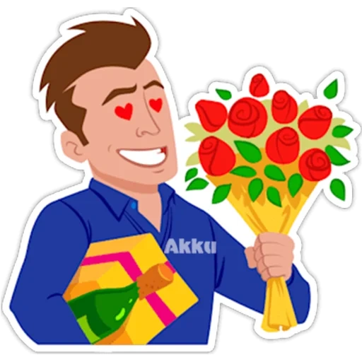 bouquet man, vektor buket pemuda, seorang pria dengan seikat bunga, pembawa buket pria, vektor bunga pria