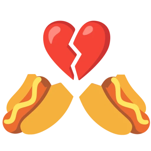 food, hot, broken heart, a broken heart of emoji