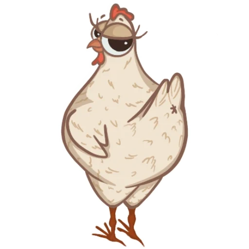 курица, рисунок курицы, смешная мультяшная курица