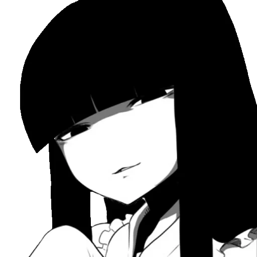 figure, people, animation art, black and white field, space jin kaguya