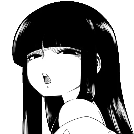 anime girl, space jin kaguya, cartoon art girl, cartoon girl, anime girl black and white