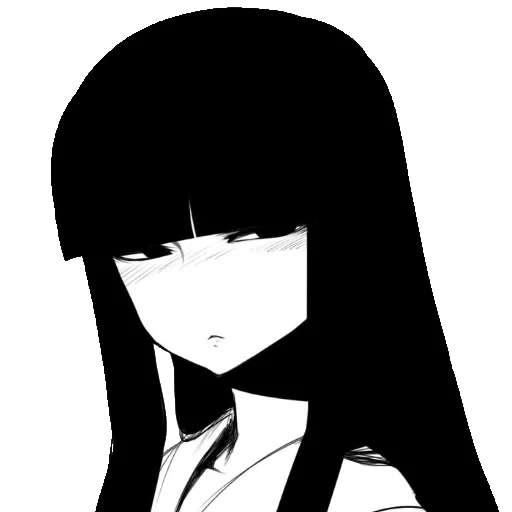 figure, people, girl, space jin kaguya, black and white avatar