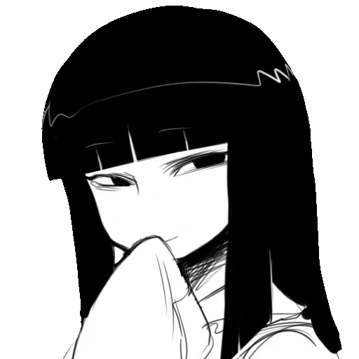 рисунок, черно белая тян, аниме персонажи, space jin kaguya, черно белый аватар