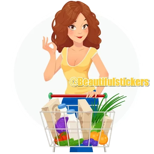 женщина, supermarket shopping, девушка корзинкой продуктами, вектор женщина корзиной овощей, какие иллюстрации покупают стоках