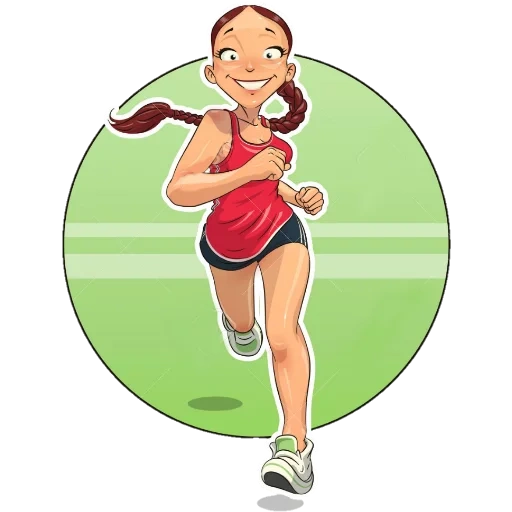 спорт бег, бег девушки, спортивная девочка рисунок, мультяшные спортивные девочки, мультяшные спортивные девушки