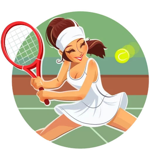 теннисистка рисунок, девушка теннисистка арт, девочка теннисной ракеткой, девушка теннисистка рисунок, женщина теннисной ракеткой вектор