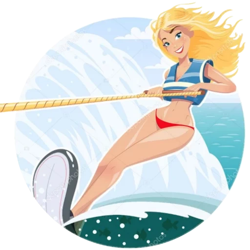 девушка, девушка серфер, воднолыжный спорт, вейкбординг девушки, девочка серфе белом фоне