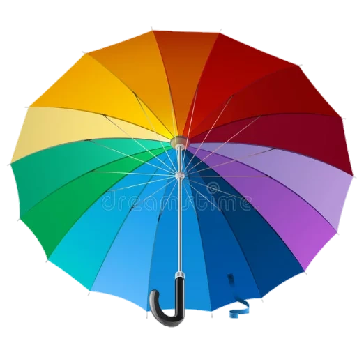 радужный зонтик, разноцветные зонтики, разноцветный зонт радуга, зонт радуга трость diniya, зонтик радужный белом фоне