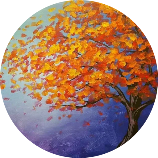 картина осень, осень красками, рисование осень, картина осенний пейзаж