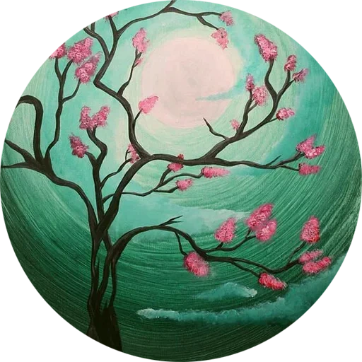 gouache mit kirschblüten, die gouache, gouache mit kirschblüten, kirschblüten gemalt