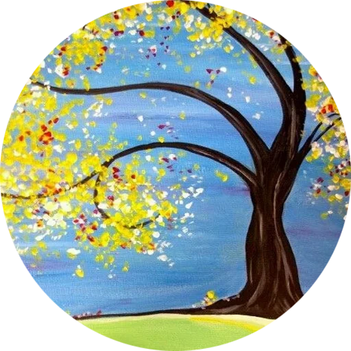 gouache d'automne, arbre des saisons, image d'arbre, l'art de l'image, nous dessinons l'automne gouache