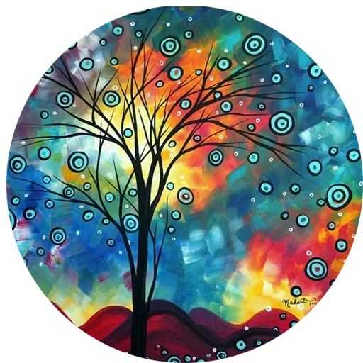 the art of painting, abstract paintings, tree style abstractionism, megan aroon duncanson paintings