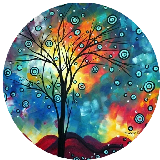 l'arte della pittura, dipinti astratti, astrattismo in stile albero, dipinti di megan aroon duncanson