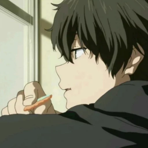 figure, anime kuna, anime boy, anime boy, hutarou oreki sad