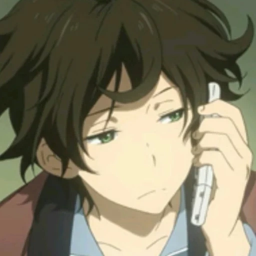 hyouka, anime boy, tanaka prefecture, cartoon characters, fawn