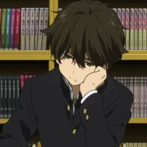 picture, anime guys, oreki houtarou, anime characters, in case of important negotiations