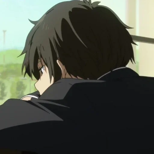 anime, diagram, anime boy, karakter anime, anime stills pria sedih