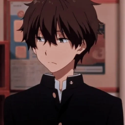 anime neko, anime boy, anime charaktere, profil von oreki iconic, hyouka hecka 2012 kiss