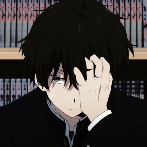 аниме, рисунок, парни аниме, sad anime boy, грустные аниме