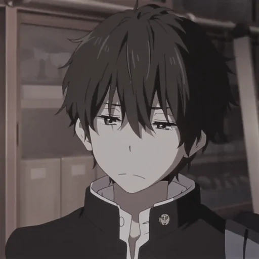 figure, anime boy, ogi kazutaro, oreki houtarou, cartoon character