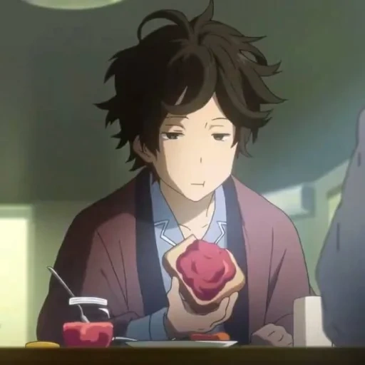 oreki hotaro, oreki houtarou, anime lovely guys, khotaro oreks sole, khotaro oreki anime coffee