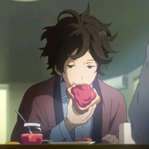 picture, oreki hotaro, scroll anime clip, khotaro oreks sole, khotaro oreki anime coffee