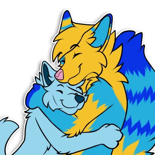 wolf, anime, furry, hugs, pak hugs wu