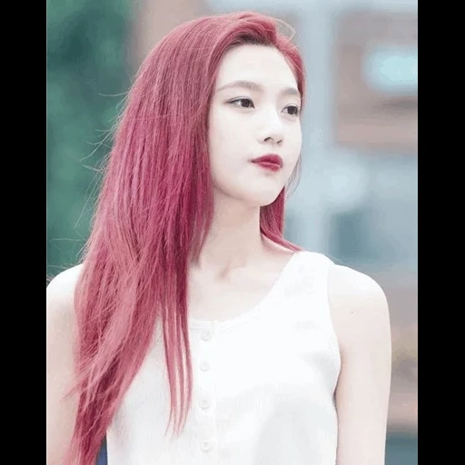 velours rouge, joie de velours rouge, velène rouge, velours rouge de seulgi, joy hair red velvet