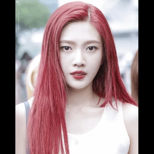 velours rouge, joie de velours rouge, velène rouge, velours rouge de seulgi, joy roud velvet cheveux